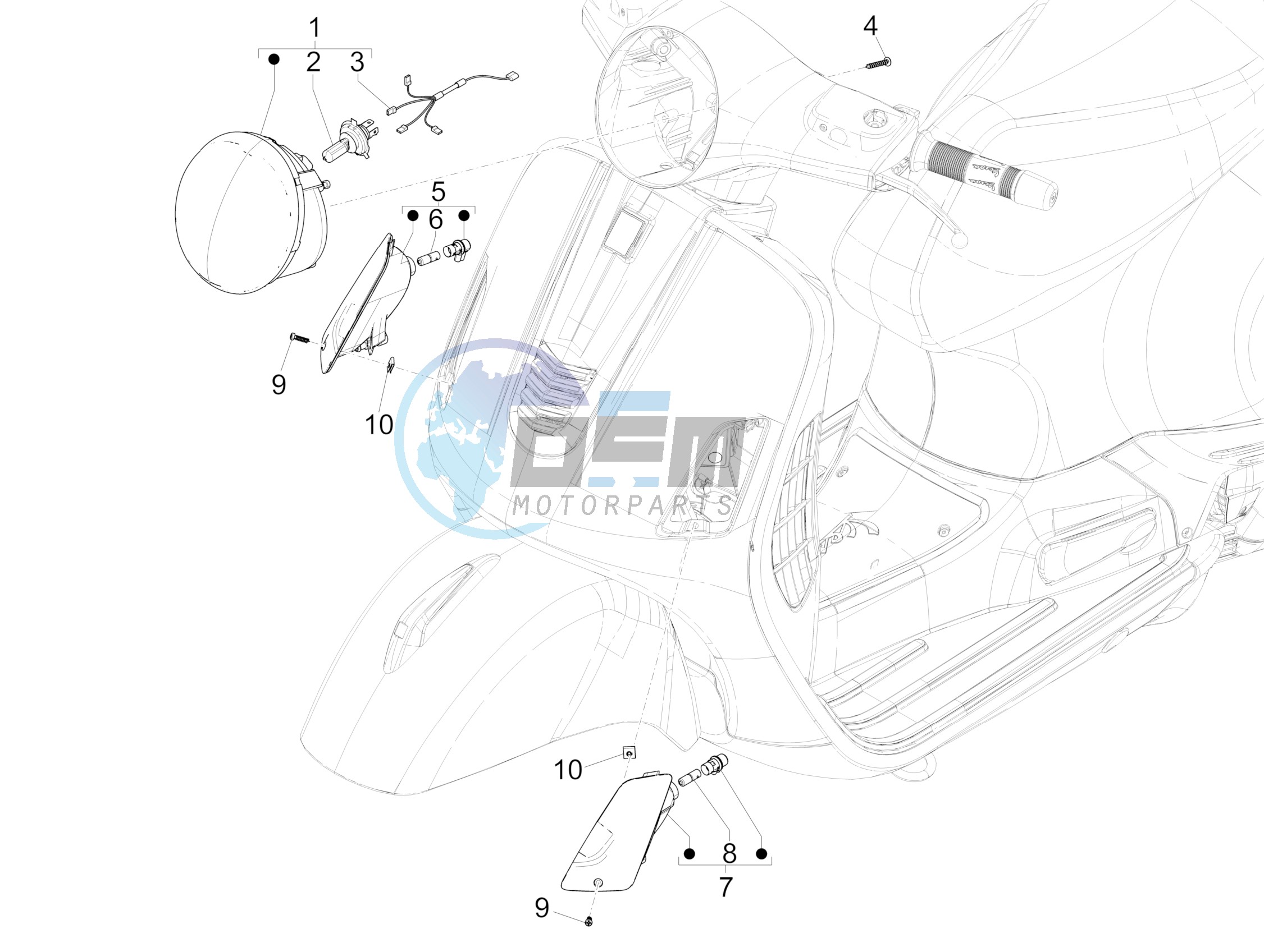 Front headlamps - Turn signal lamps