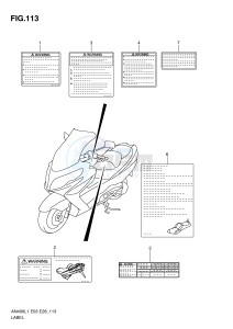 AN400 (E03) Burgman drawing LABEL (AN400L1 E3)