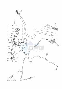 YFM700FWBD YFM70KPHK (B5K9) drawing STEERING HANDLE & CABLE