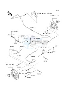 KAF 400 C [MULE 610 4X4 HARDWOODS GREEN HD] (C6F-C9F) C8F drawing REAR BRAKE PIPING