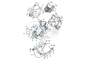 YQ AEROX R 50 drawing FRONT BODY MY00 MAX BIAGGI