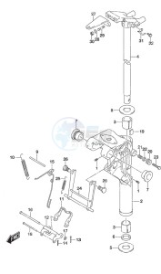 DF 9.9B drawing Swivel Bracket - Remote Control w/Power Tilt