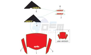 RXV-SXV 450-550 Enduro-Supermotard drawing Front body decals