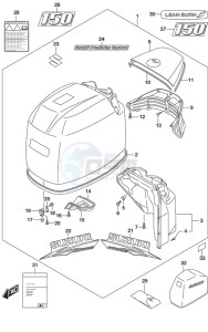 DF 150 drawing Engine Cover (White) (Model: TG/ZG)