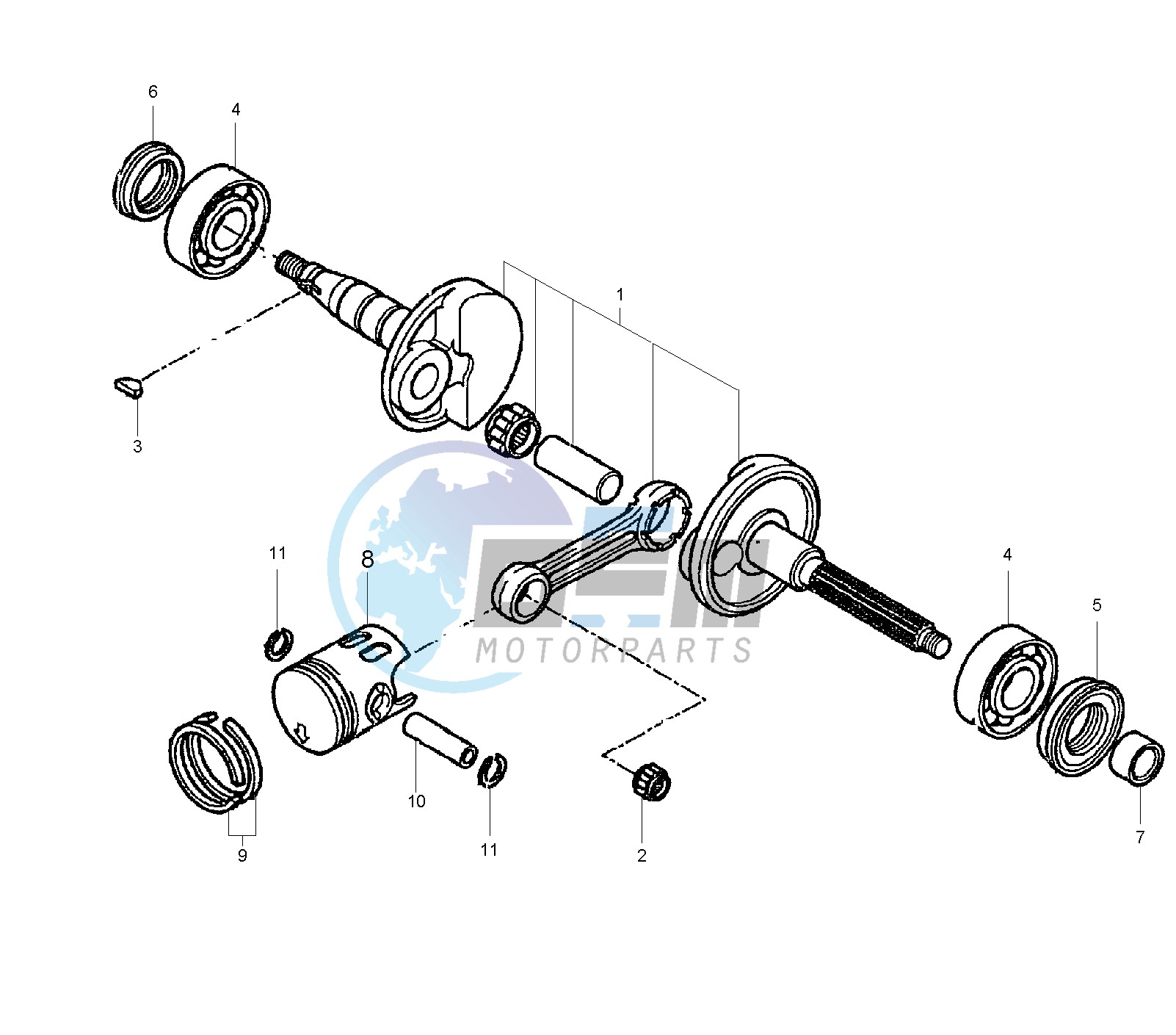 CRANKSHAFT AND PISTON