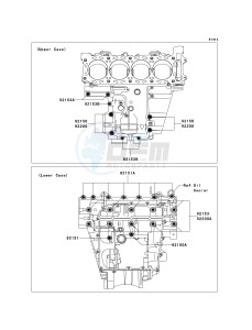 ZX 1000 E [NINJA ZX-10R] (E8F-E9FA) 0E8F drawing CRANKCASE BOLT PATTERN