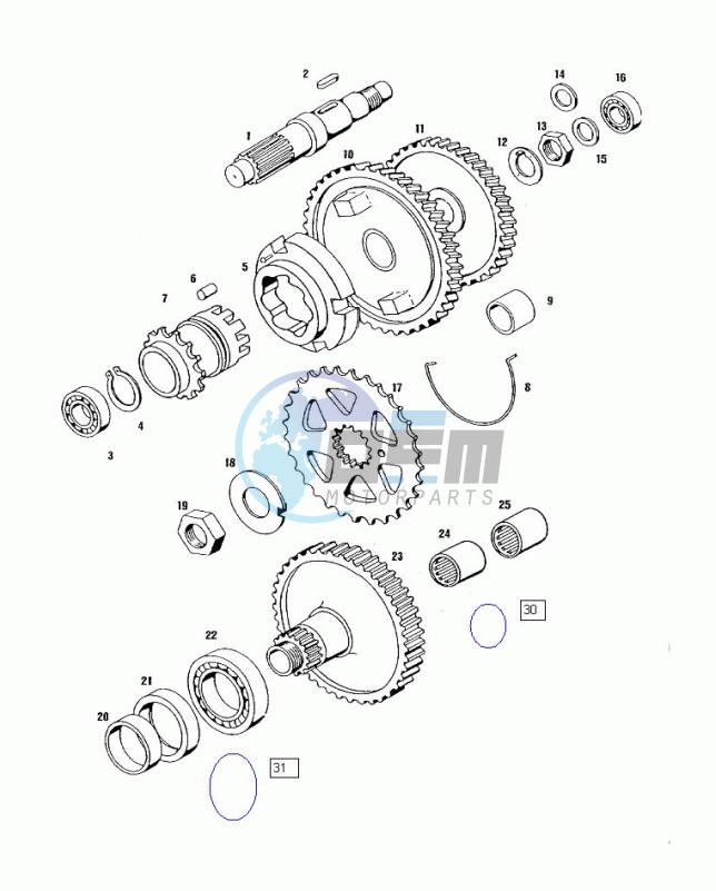 Countershaft-mainshaft