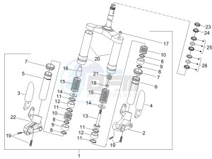 Stalker 50 drawing Fork steering tube - Steering bearing unit