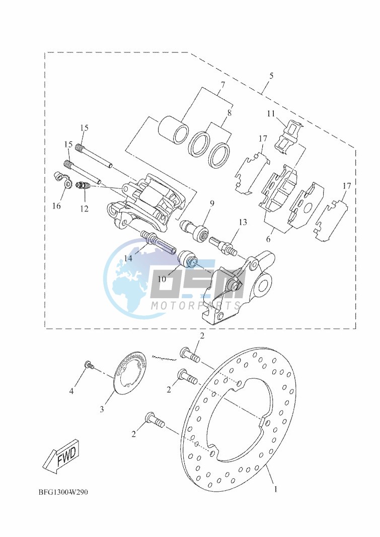 REAR BRAKE CALIPER