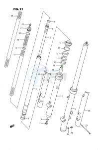 RM80 (E24) drawing FRONT FORK (MODEL G H)