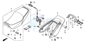 CB1300A CB1300SUPER FOUR drawing SEAT/REAR COWL