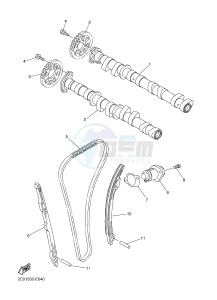 YZF-R6 R6 600 (1JSX) drawing CAMSHAFT & CHAIN