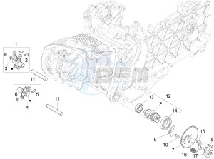 Liberty 150 4t 3v ie lem drawing Camshaft - Rocking levers support unit