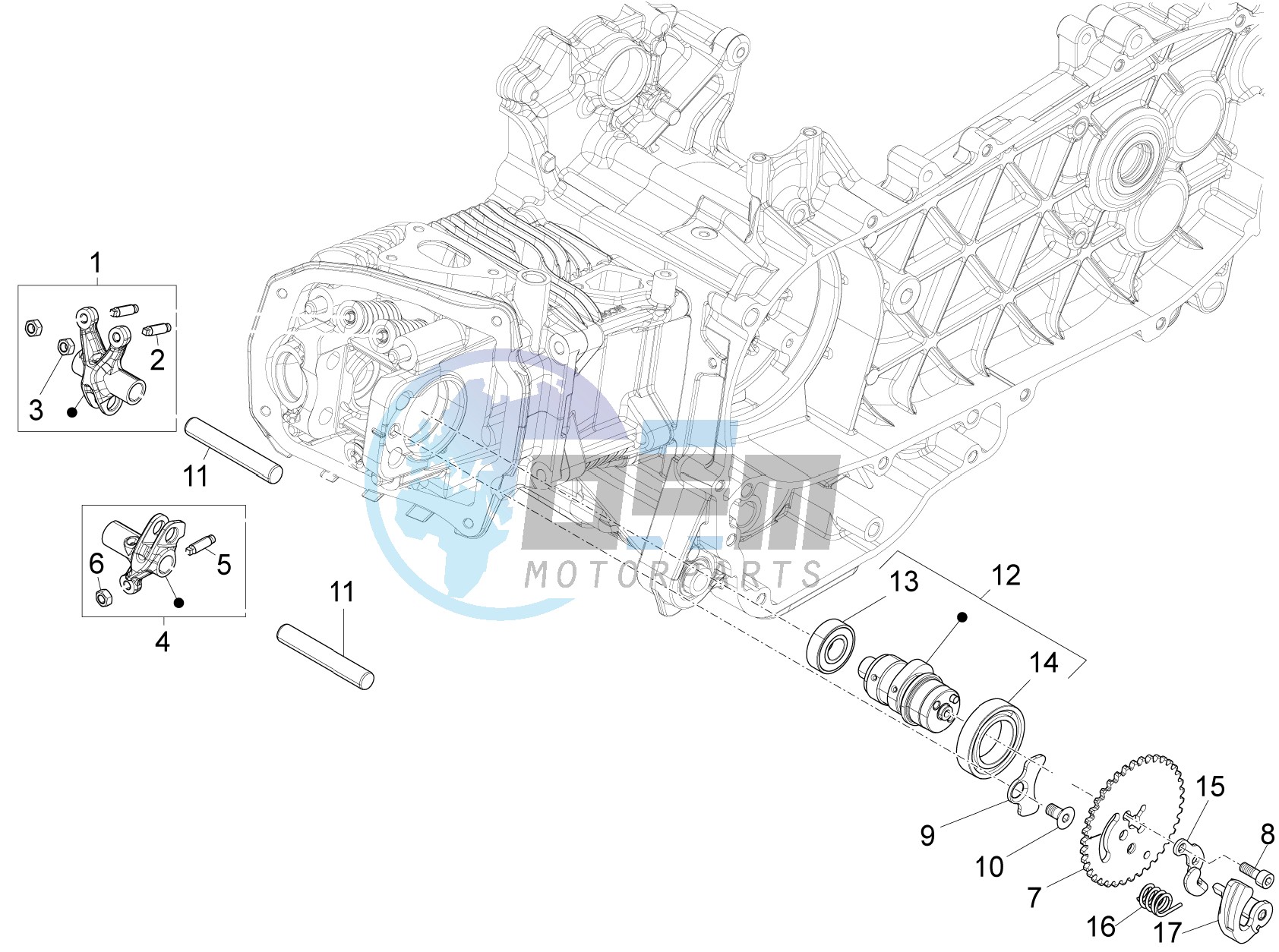 Camshaft - Rocking levers support unit