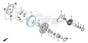 NPS50 drawing DRIVE FACE/ KICK STARTER SPINDLE