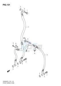 GSX650F (E21) Katana drawing FRONT BRAKE HOSE (GSX650FL1 E21)