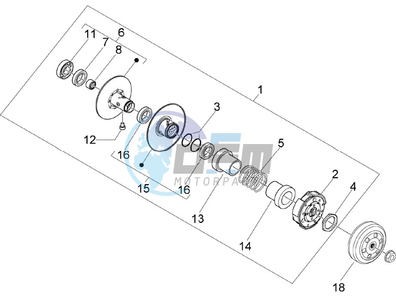 Driven pulley