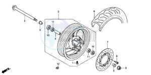 FES125 S-WING drawing FRONT WHEEL (FES125)(FES150)