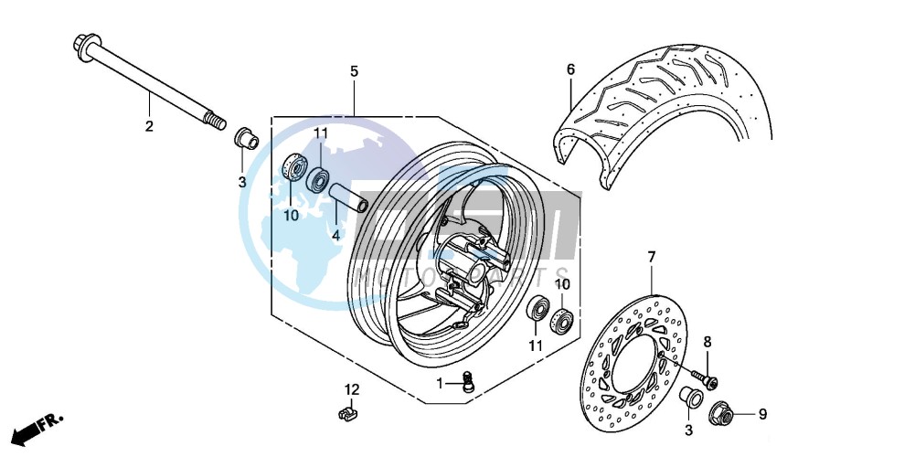 FRONT WHEEL (FES125)(FES150)