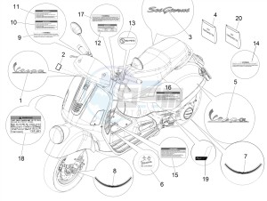 GTV 300 HPE SEI GIORNI IE E4 ABS (NAFTA) drawing Plates - Emblems