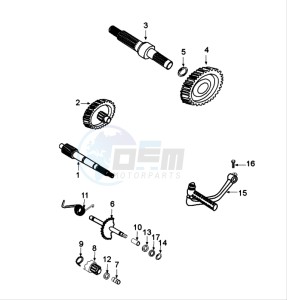 Tweet 125 V drawing DRIVE SHAFTS / KICKSTARTER