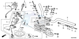 CB600FAD Hornet - CB600F ABS England - (3ED) drawing HANDLE PIPE/ TOP BRIDGE