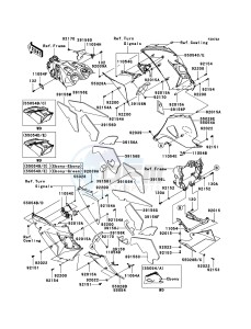 ZZR1400_ABS ZX1400DBF FR GB XX (EU ME A(FRICA) drawing Cowling Lowers