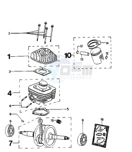 ZENITH L - 50 cc drawing CYLINDER-CRANKSHAFT