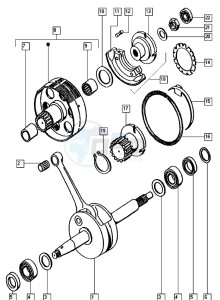 QUADRO_E-START_25-45kmh_K1-K7 50 K1-K7 drawing Crankshaft