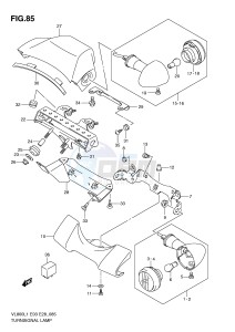 VL800 (E3-E28) VOLUSIA drawing TURNSIGNAL LAMP (VL800TL1 E3)