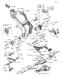 Z1000SX ZX1000LGF FR GB XX (EU ME A(FRICA) drawing Frame Fittings