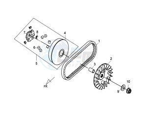 GTS 125I drawing CLUTCH / V BELT