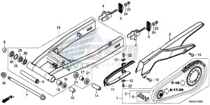 CB500FD CB500F UK - (E) drawing SWINGARM