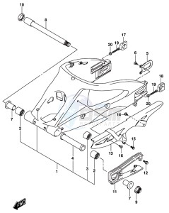 GSX-S1000 A drawing REAR SWINGINGARM