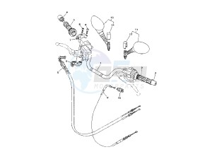 TDM 900 drawing STEERING HANDLE- CABLE