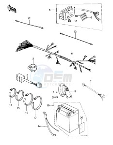 KZ 400 H (H1) drawing CHASSIS ELECTRICAL EQUIPMENT