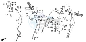 XR100R drawing HANDLE LEVER/CABLE