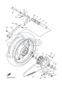 XJR1300C XJR 1300 (2PN4) drawing REAR WHEEL