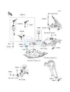 ER 650 A [ER-6N (EUROPEAN] (A6S-A8F) A8F drawing IGNITION SWITCH