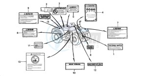 TRX350TM FOURTRAX 350 drawing CAUTION LABEL