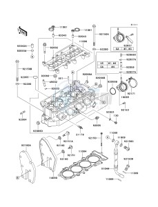 ZX 600 J [ZZR600] (J4) J4 drawing CYLINDER HEAD