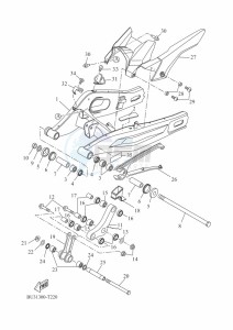 XSR700 MTM690D-U (BCP1) drawing REAR ARM