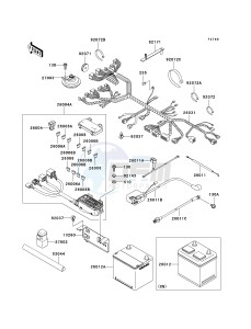 KAF 950 D [MULE 3010 DIESEL 4X4] (D8F) D8F drawing CHASSIS ELECTRICAL EQUIPMENT