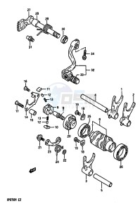 RM250 (K-L-M-N) drawing GEAR SHIFTING