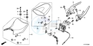 CBR125RSD CBR125RS UK - (E) drawing SEAT