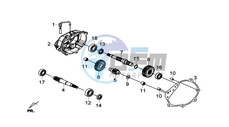 CRANKCASE - DRIVE SHAFT