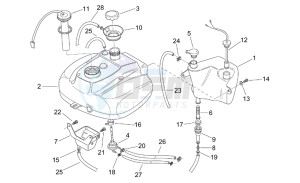 Scarabeo 100 (eng. Yamaha) drawing Oil and fuel tank