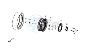 Joymax 300i ABS drawing FRONT WHEEL