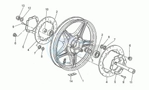 California III 1000 Iniezione Iniezione drawing Front wheel, alloy