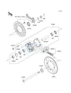 KLX 140 B (KLX140L MONSTER ENERGY) (B8F-B9FA) B9F drawing REAR HUB